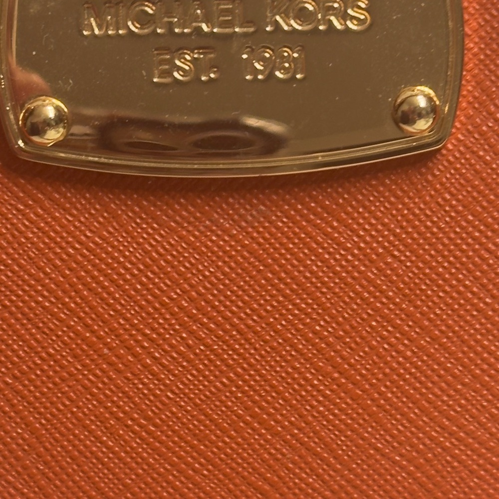 New Michael Kors Tangerine Satchel with Gold Accents - Picture 2 of 12